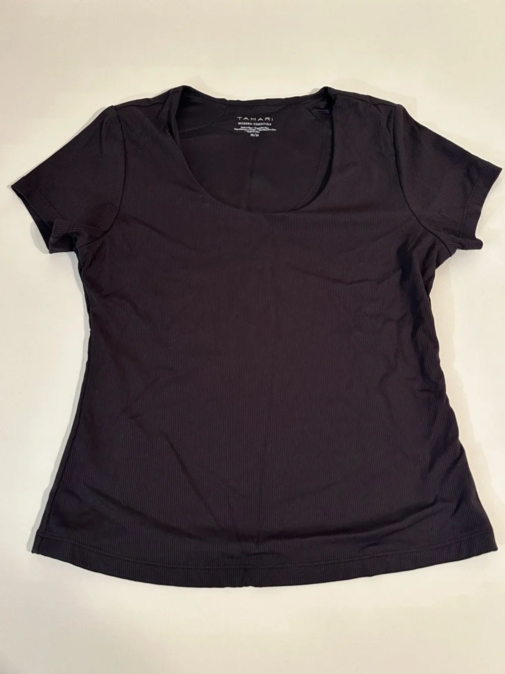 TAHARI - WOMENS - RIBBED SHORT SLEEVE SHIRT - Picture 1 of 4